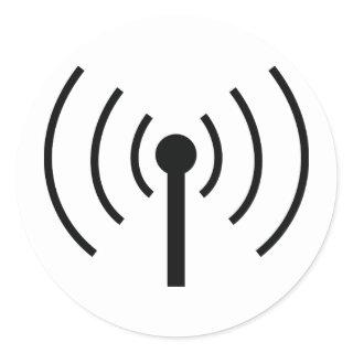 black antenna icon classic round sticker