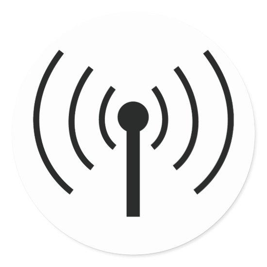 black antenna icon classic round sticker