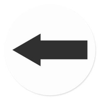 black arrow left icon classic round sticker