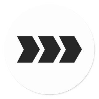 black arrow right classic round sticker