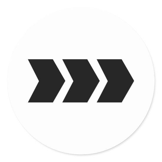 black arrow right classic round sticker