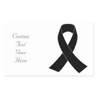Black Awareness Ribbon Rectangular Sticker