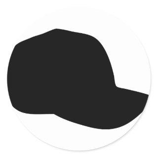 black baseball cap icon classic round sticker