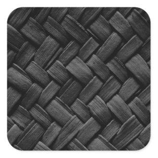 black basket weave pattern square sticker