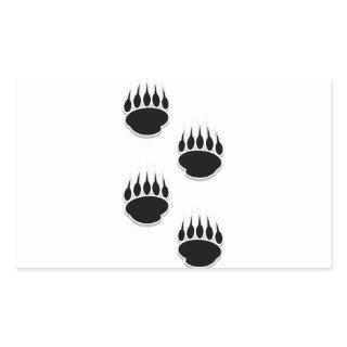 Black Bear Paw Prints Rectangular Sticker