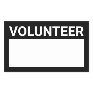 Black Blank Volunteer Rectangular Sticker
