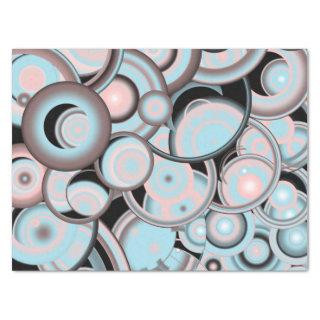 Black Blue Mocha Pink Gradient Concentric Circle Tissue Paper