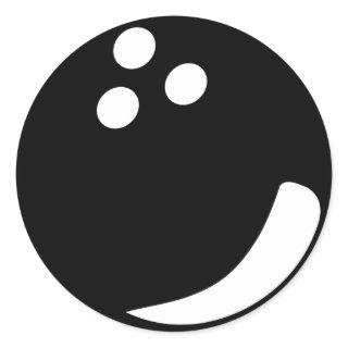 black bowling ball classic round sticker