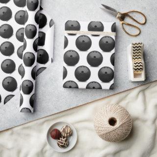 black bowling ball on white