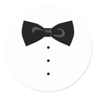 Black Bowtie Classic Round Sticker