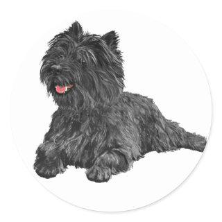 Black Cairn Terrier Classic Round Sticker