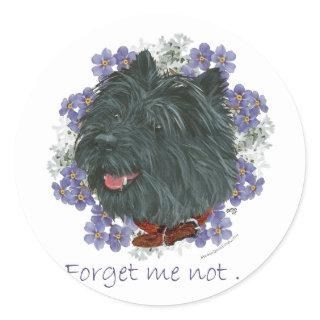 Black Cairn Terrier Forget-me-not Classic Round Sticker