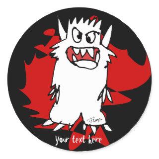 Black Cartoon Monster Personalized Label