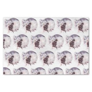 Black Cat by a Magical Full Moon Tissue Paper
