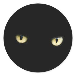 Black Cat Eyes | Cat Eye Macro Classic Round Sticker