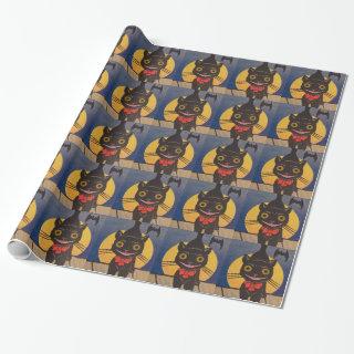 Black Cat Full Moon Bat