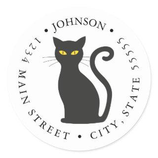 Black Cat Silhouette Return Label