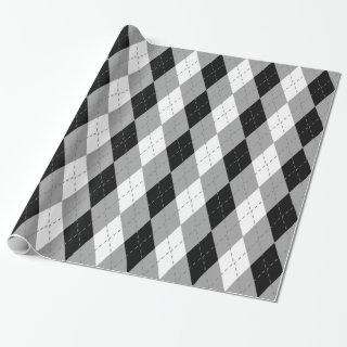 Black Charcoal Dk Gray Wht XL Argyle