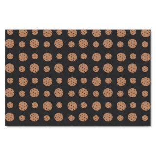 Black chocolate chip cookies pattern tissue paper