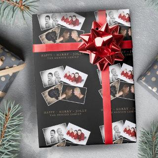 Black Christmas Script Family Photo Collage