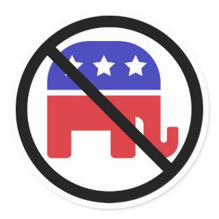 Black Circle No Sign Anti-GOP Political Opinion Classic Round Sticker