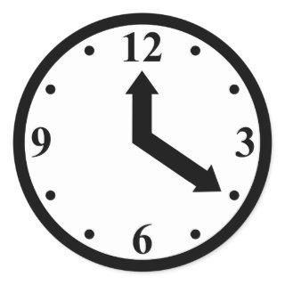 Black Clock Classic Round Sticker