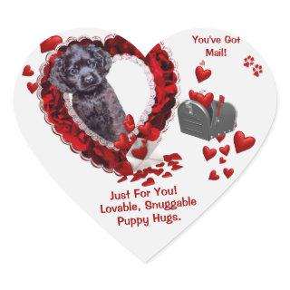 Black Cocker Spaniel #2 - You've Got Mail Design Heart Sticker