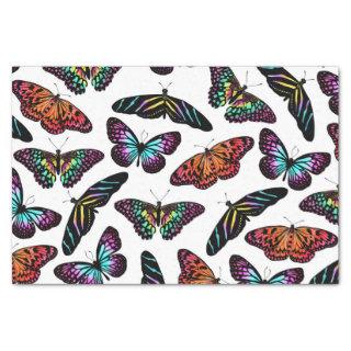 Black Colorful Butterflies Watercolor Pattern Tissue Paper