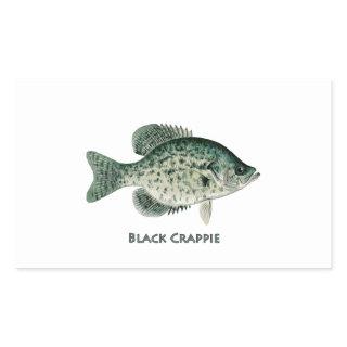 Black Crappie Rectangular Sticker