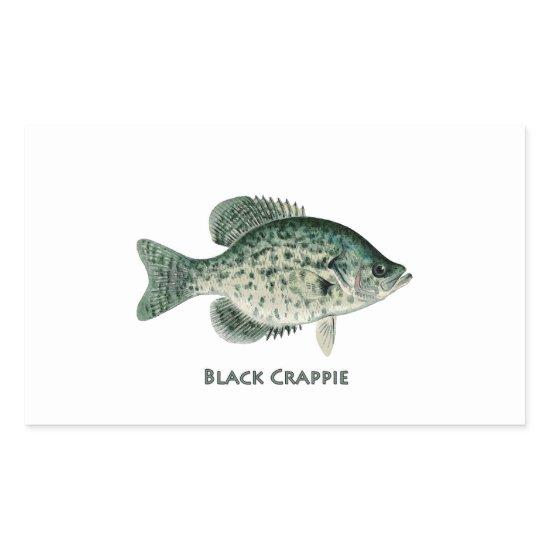 Black Crappie Rectangular Sticker