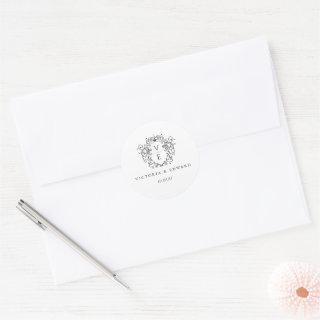 Black Crest Monogram Wedding Envelope Seal