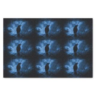 Black Crow with Runes Dark Goth Style Tissue Paper