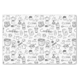 Black Cute Coffee Pattern Tissue Paper