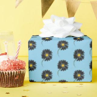 black daisy on aqua