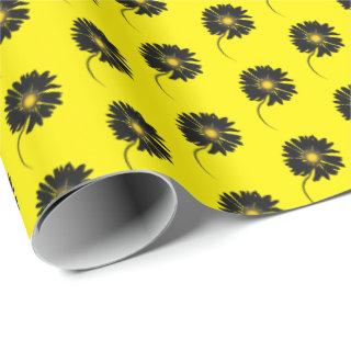 black daisy on yellow