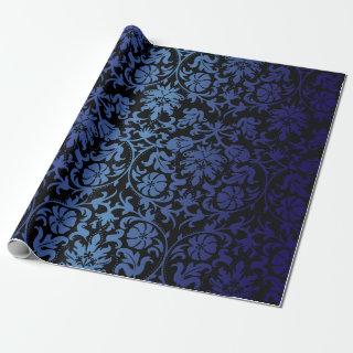 Black Damask Design | Dark Blue