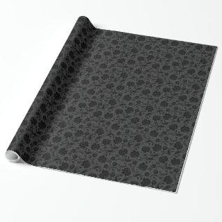 Black & Dark Gray Monotones Floral Damasks 3