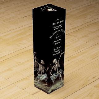 Black Death Dancing Skeletons Gothic Halloween Wine Box