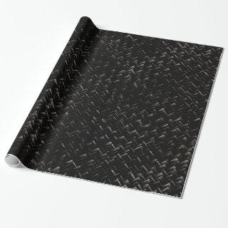 Black Diagonal Basket Weave Geometric Pattern