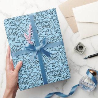 Black dragons pattern outline.b L Blue BG