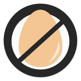 Black Egg Free No Eggs Allergy Warning Classic Round Sticker
