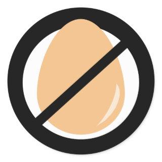 Black Egg Free No Eggs Allergy Warning Classic Round Sticker