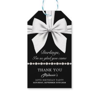 Black Elegant Fancy Tiffany Birthday Thank You Gift Tags