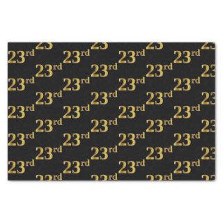 Black, Faux Gold 23rd (Twenty-Third) Event Tissue Paper