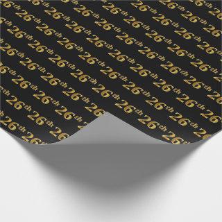 Black, Faux Gold 26th (Twenty-Sixth) Event