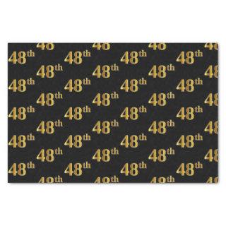 Black, Faux Gold 48th (Forty-Eighth) Event Tissue Paper