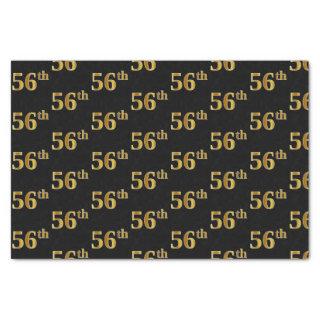 Black, Faux Gold 56th (Fifty-Sixth) Event Tissue Paper
