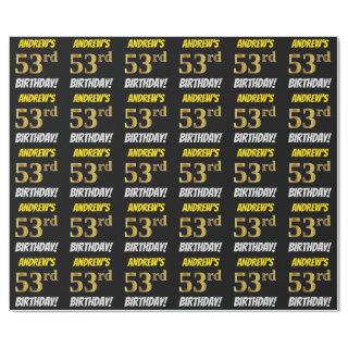 Black, Faux/Imitation Gold, "53rd BIRTHDAY"