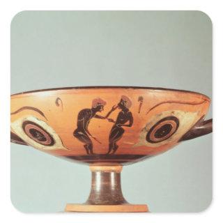 Black figure kylix, c.580-525 BC Square Sticker