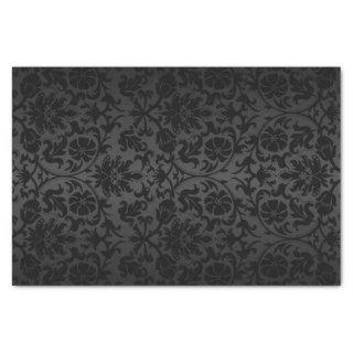 Black Floral Damask Tissue Paper